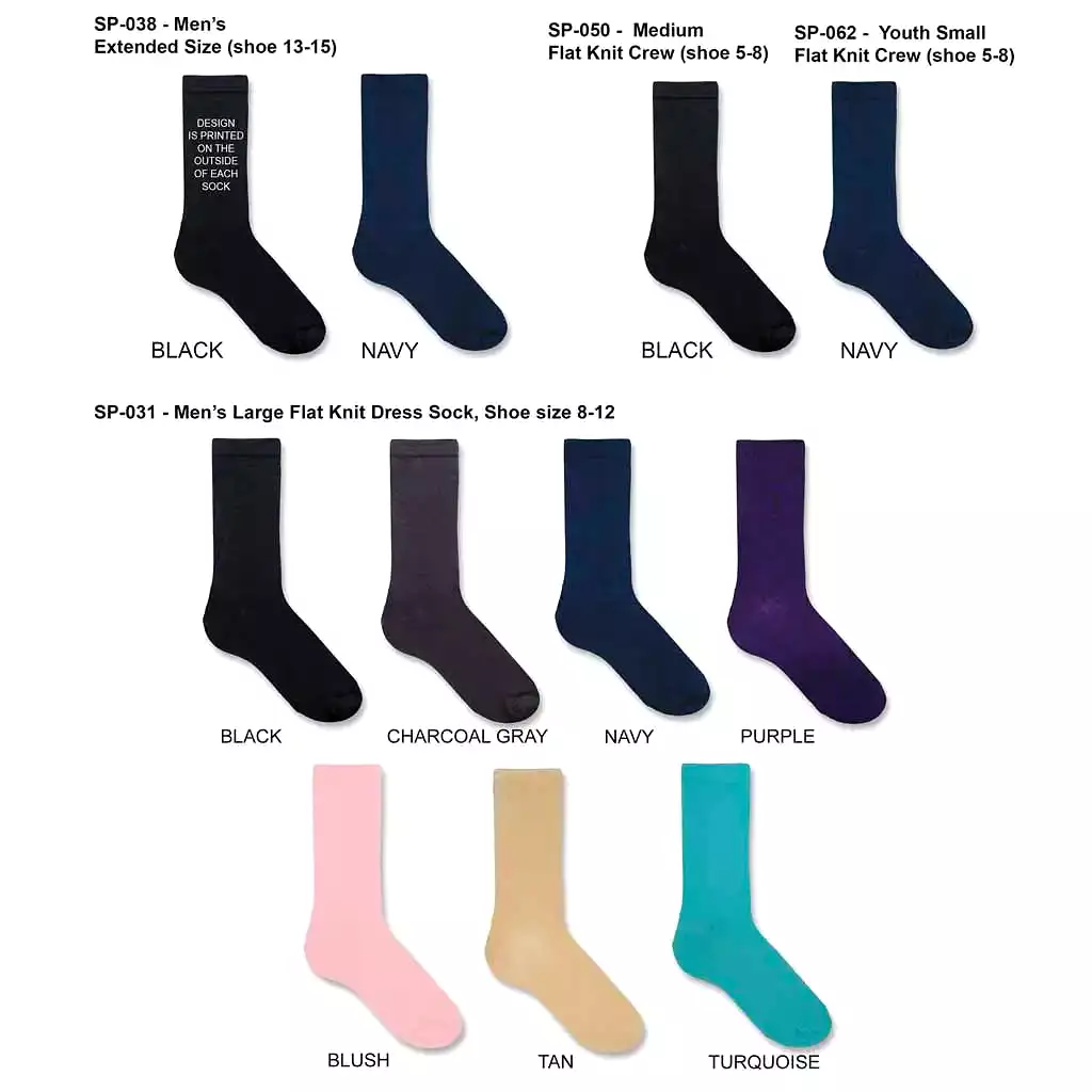 2nd Anniversary Personalized Dress Socks for Men