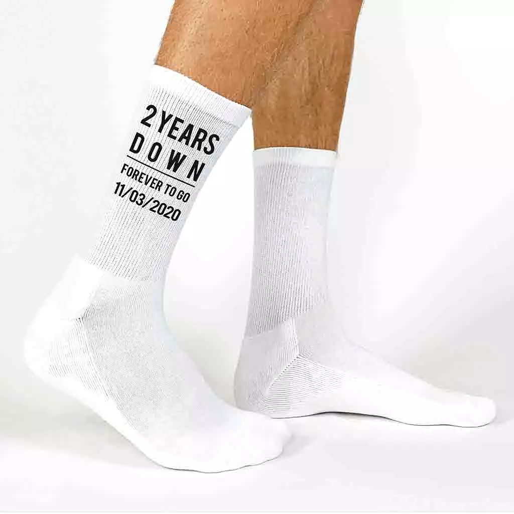 2nd Anniversary Personalized Dress Socks for Men