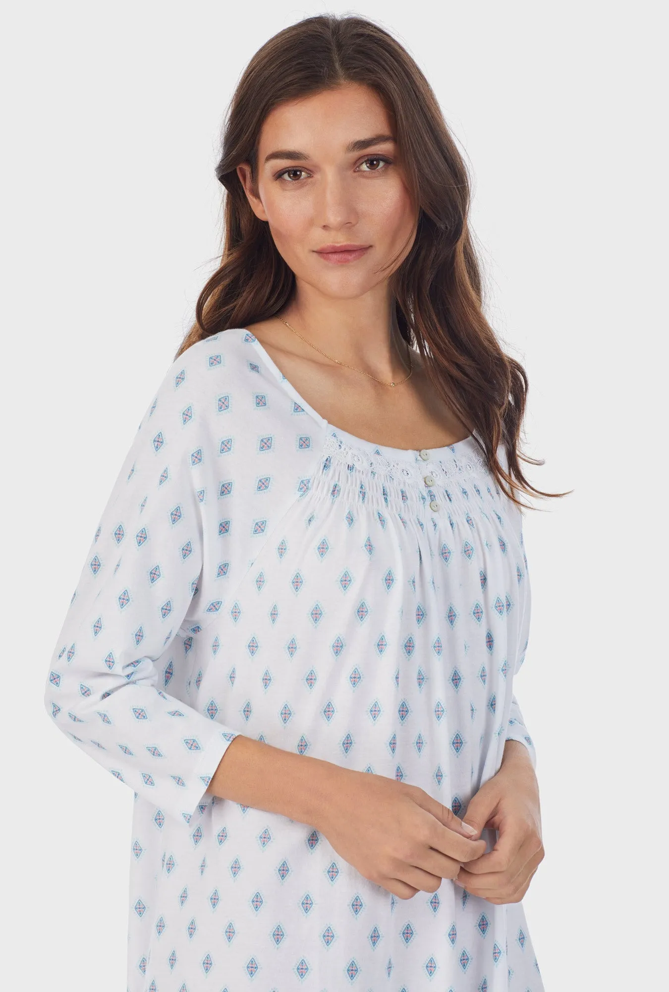 Aqua Geo Cotton Waltz Nightgown