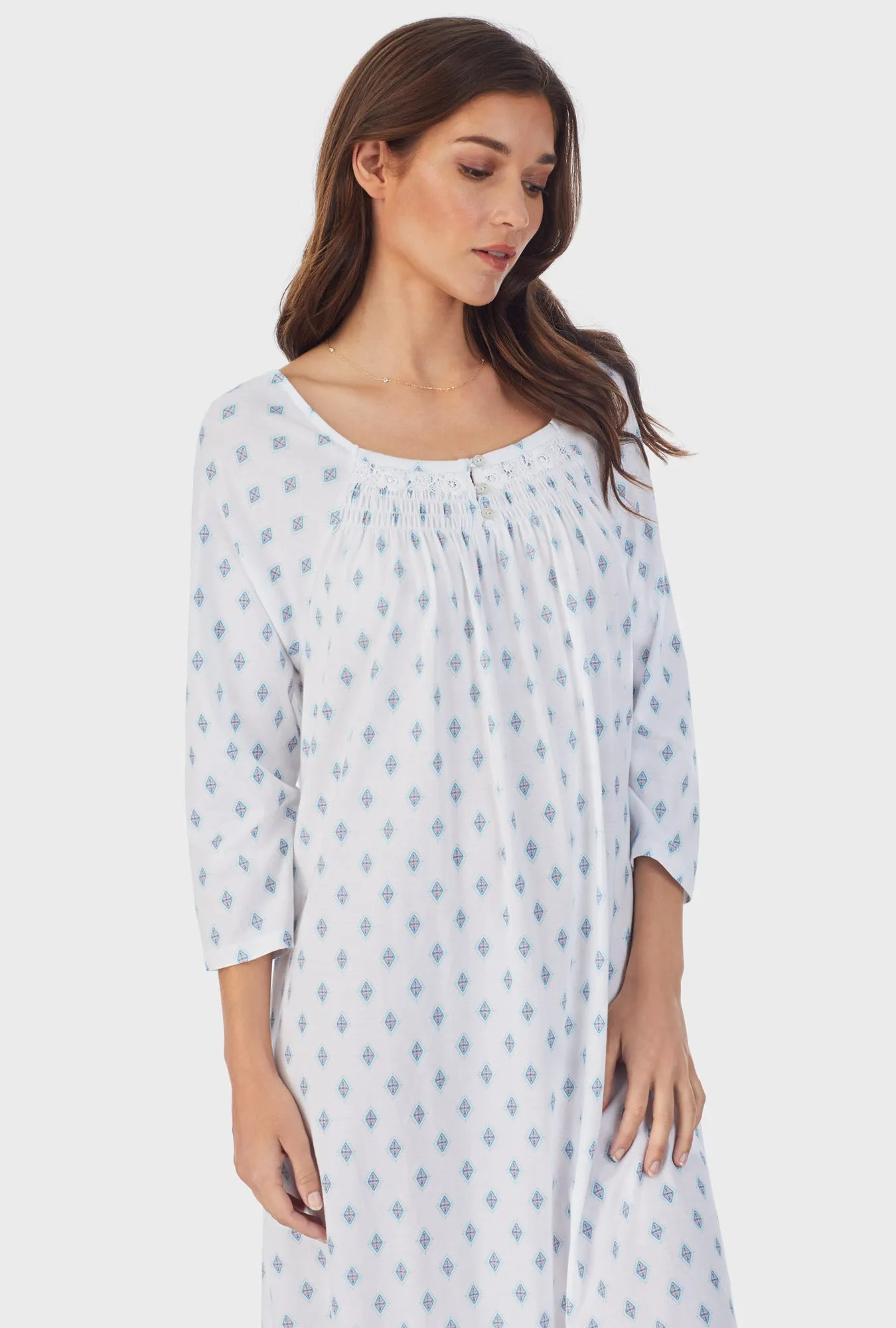 Aqua Geo Cotton Waltz Nightgown