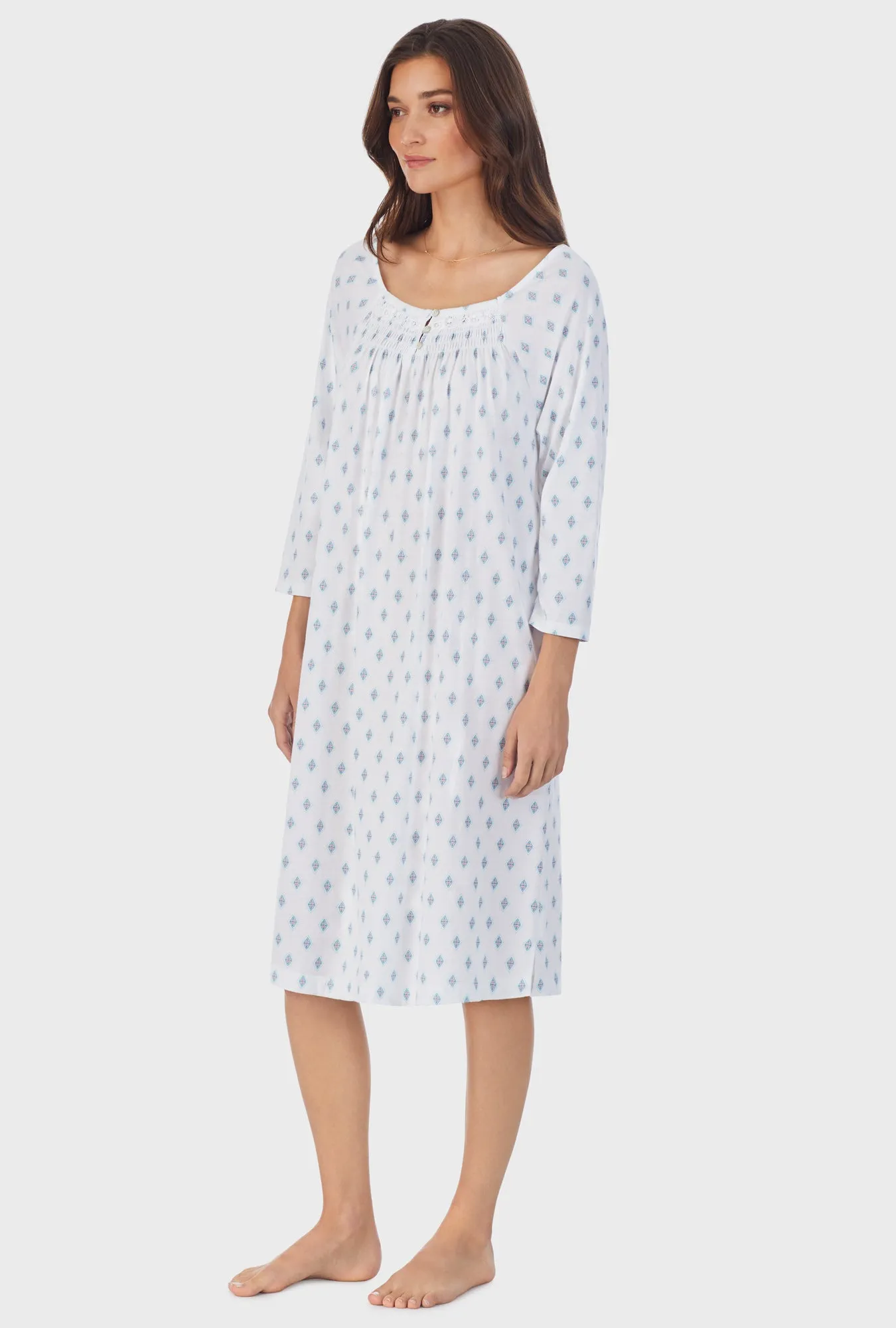 Aqua Geo Cotton Waltz Nightgown