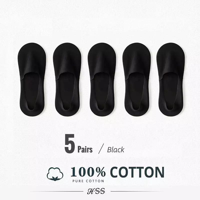 Ashoreshop 5 Pairs/Lot Men's lowcut Socks 100% Cotton Deodorant Sweat Absorption Socks