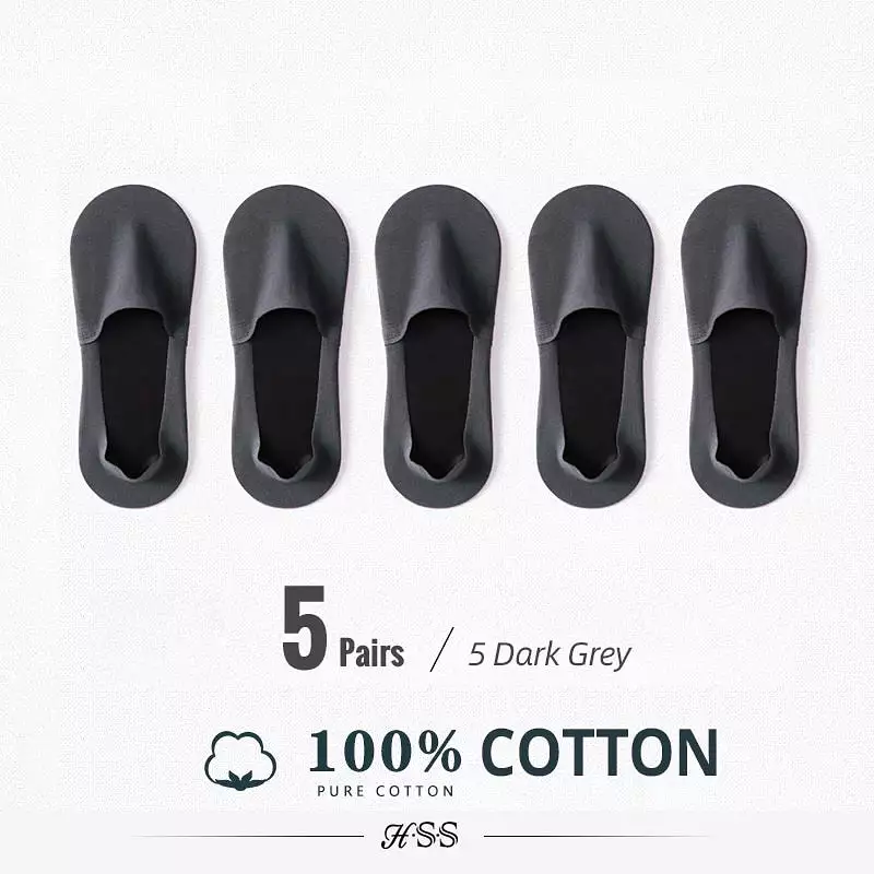 Ashoreshop 5 Pairs/Lot Men's lowcut Socks 100% Cotton Deodorant Sweat Absorption Socks