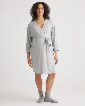 Bamboo Jersey Maternity & Nursing Button Front Nightgown and Robe Set