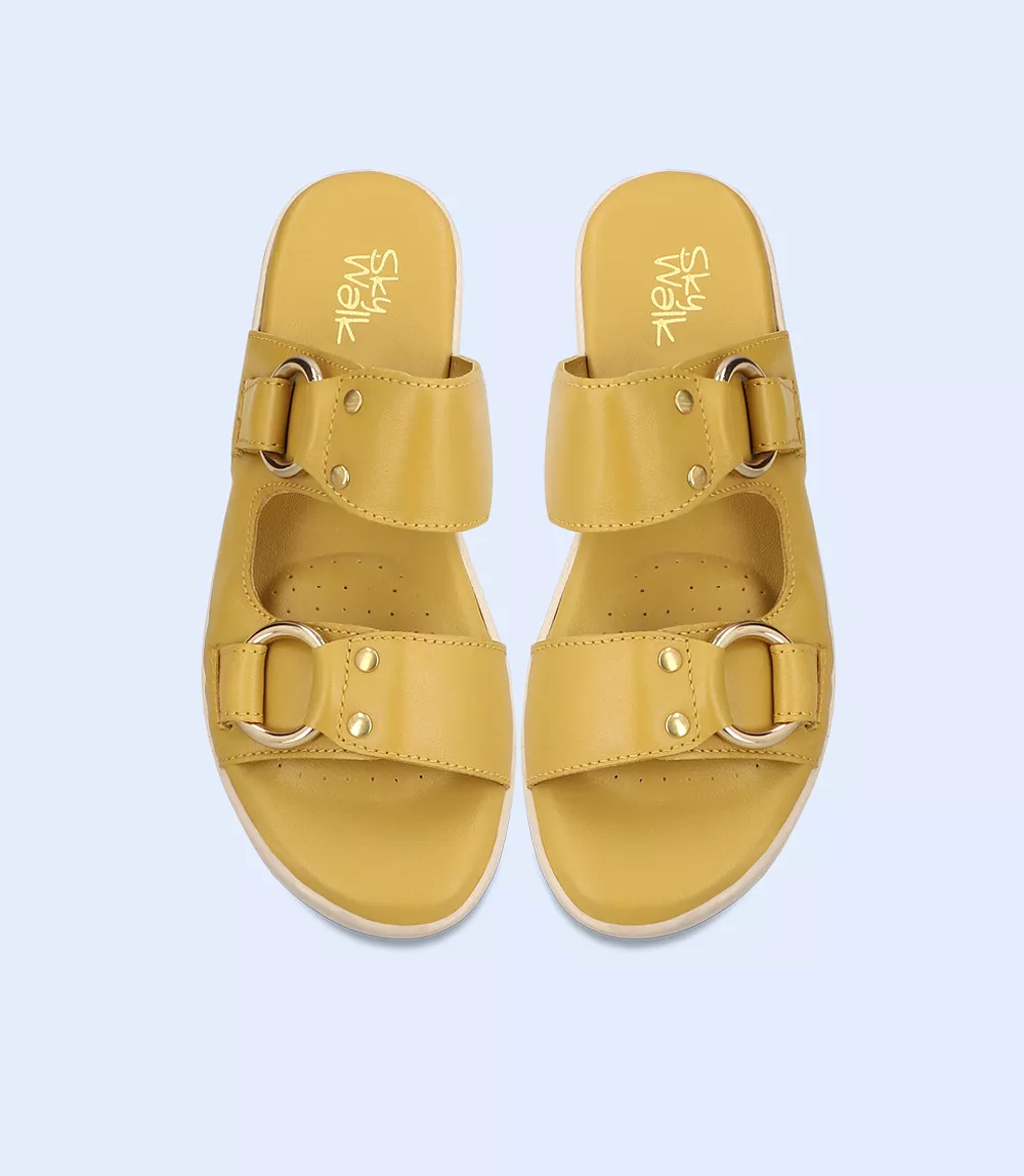 BW2404-MUSTARD-Women Comfort Slippers