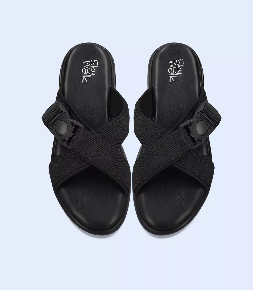 BW7663-BLACK-Women Comfort Slipper