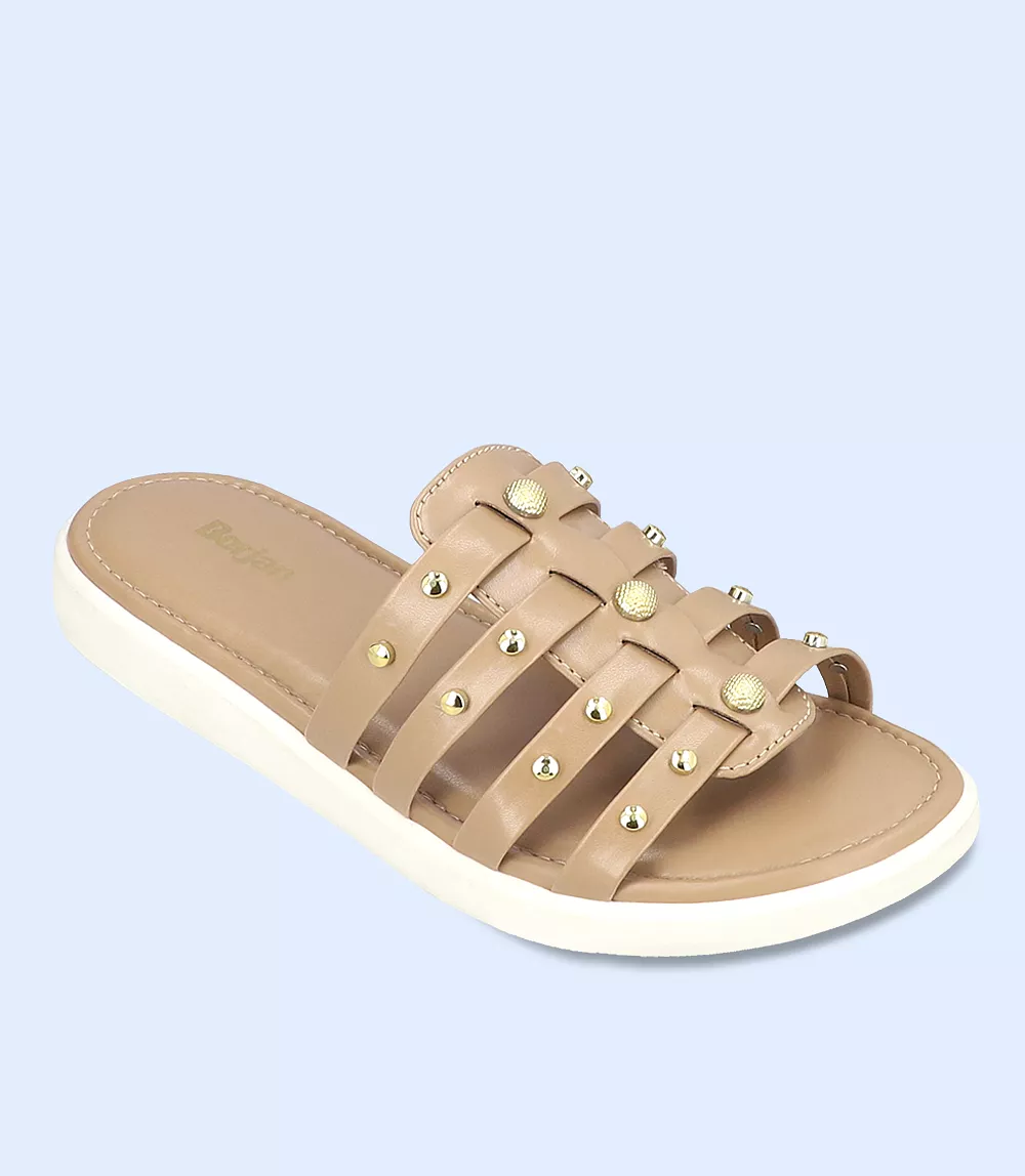 BW7926-KHAKI-Women Platform Slippers