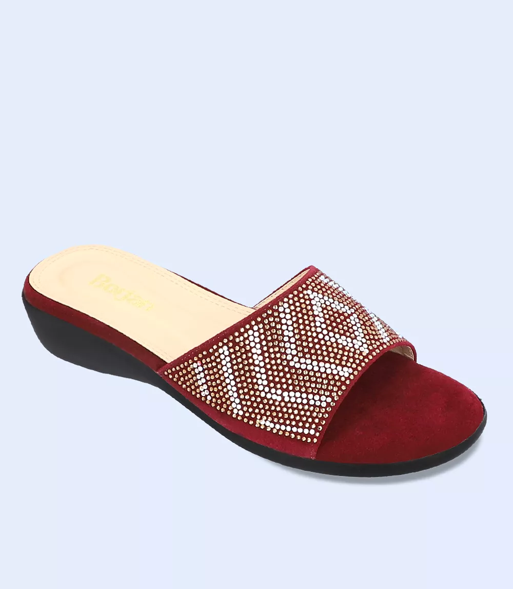 BW8743-MAROON-Women Formal Slipper