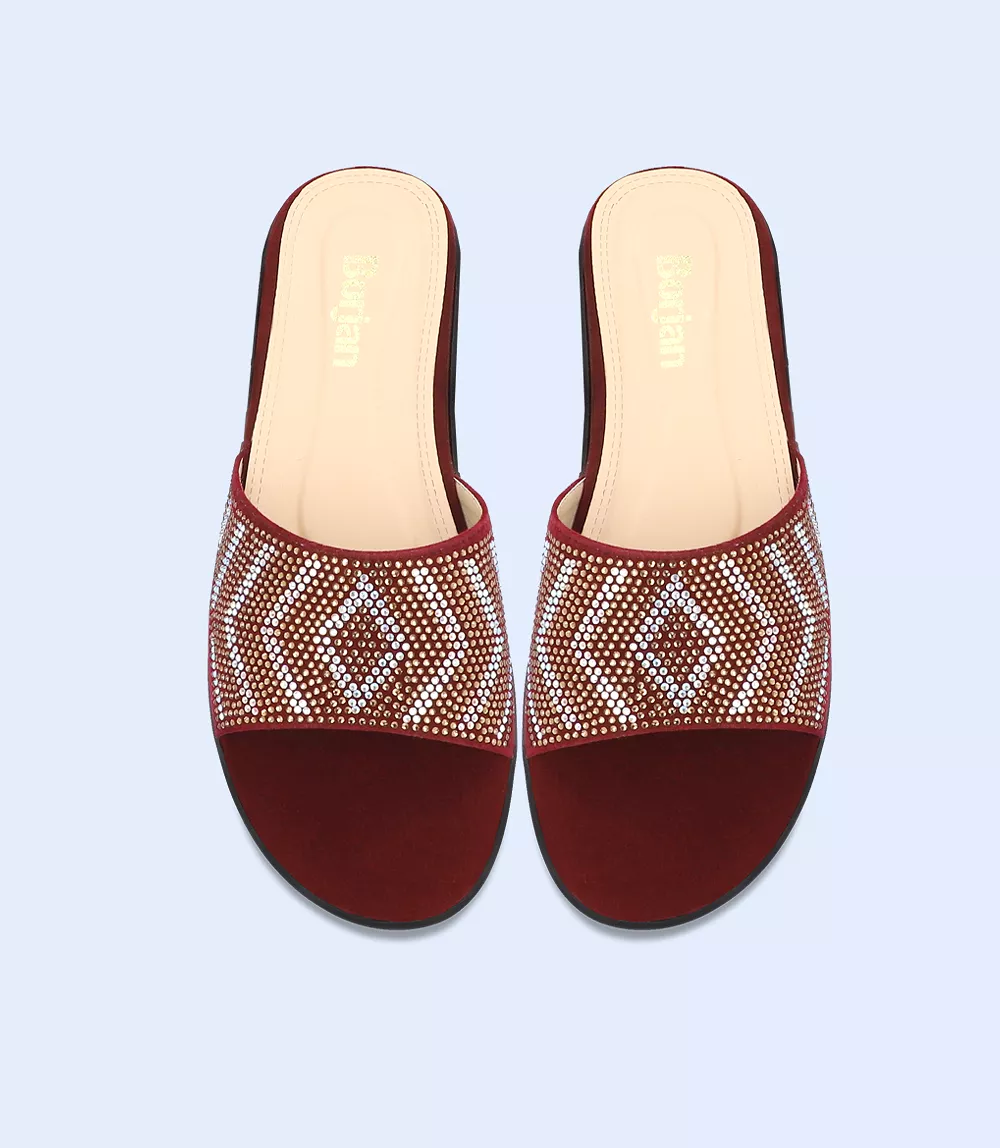 BW8743-MAROON-Women Formal Slipper