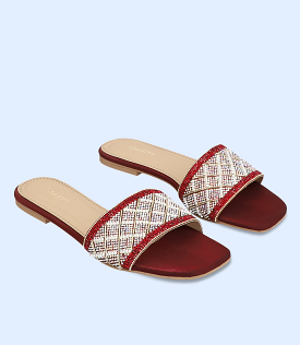 BW8751-MAROON-Women Formal Slipper