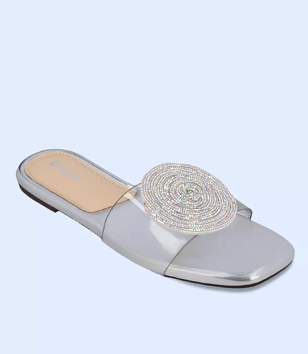 BW8755-SILVER-Women Formal Slipper