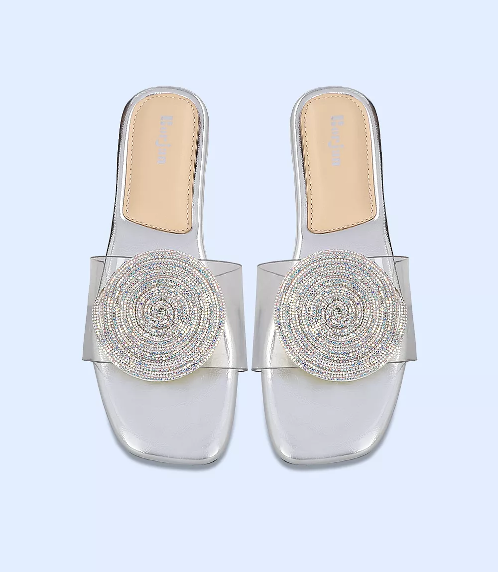 BW8755-SILVER-Women Formal Slipper