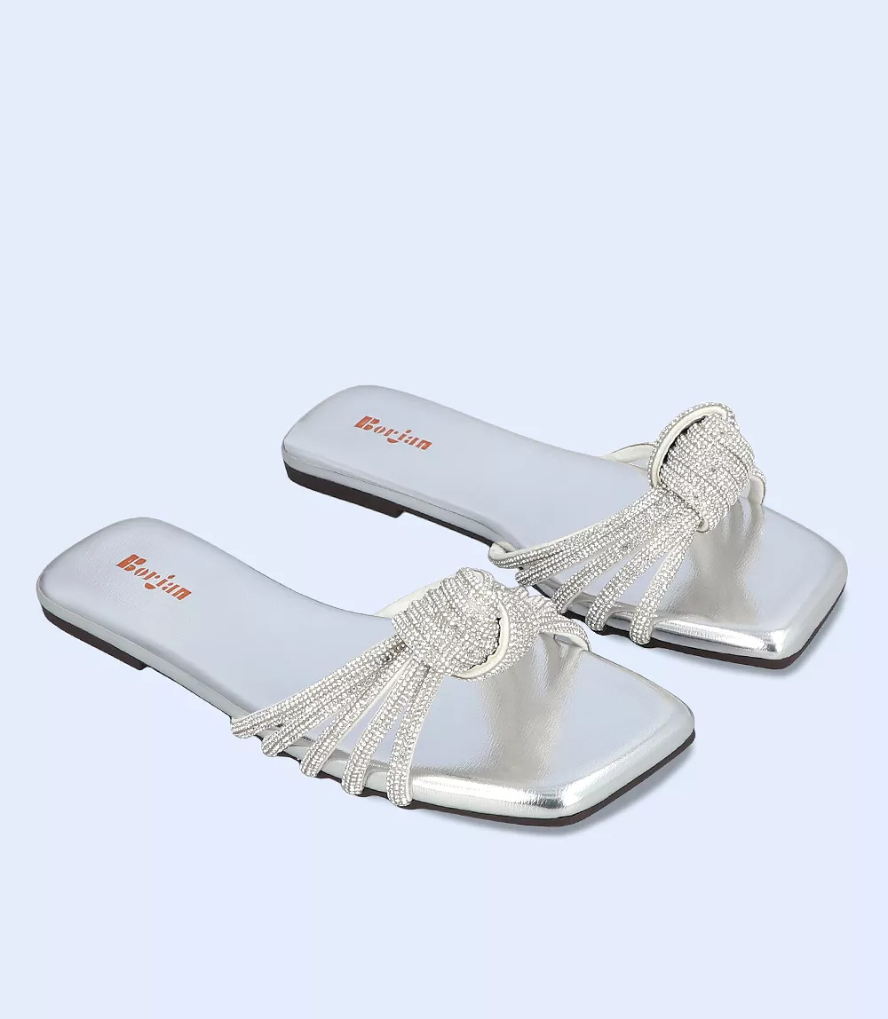 BW8757-SILVER-Women Formal Slipper