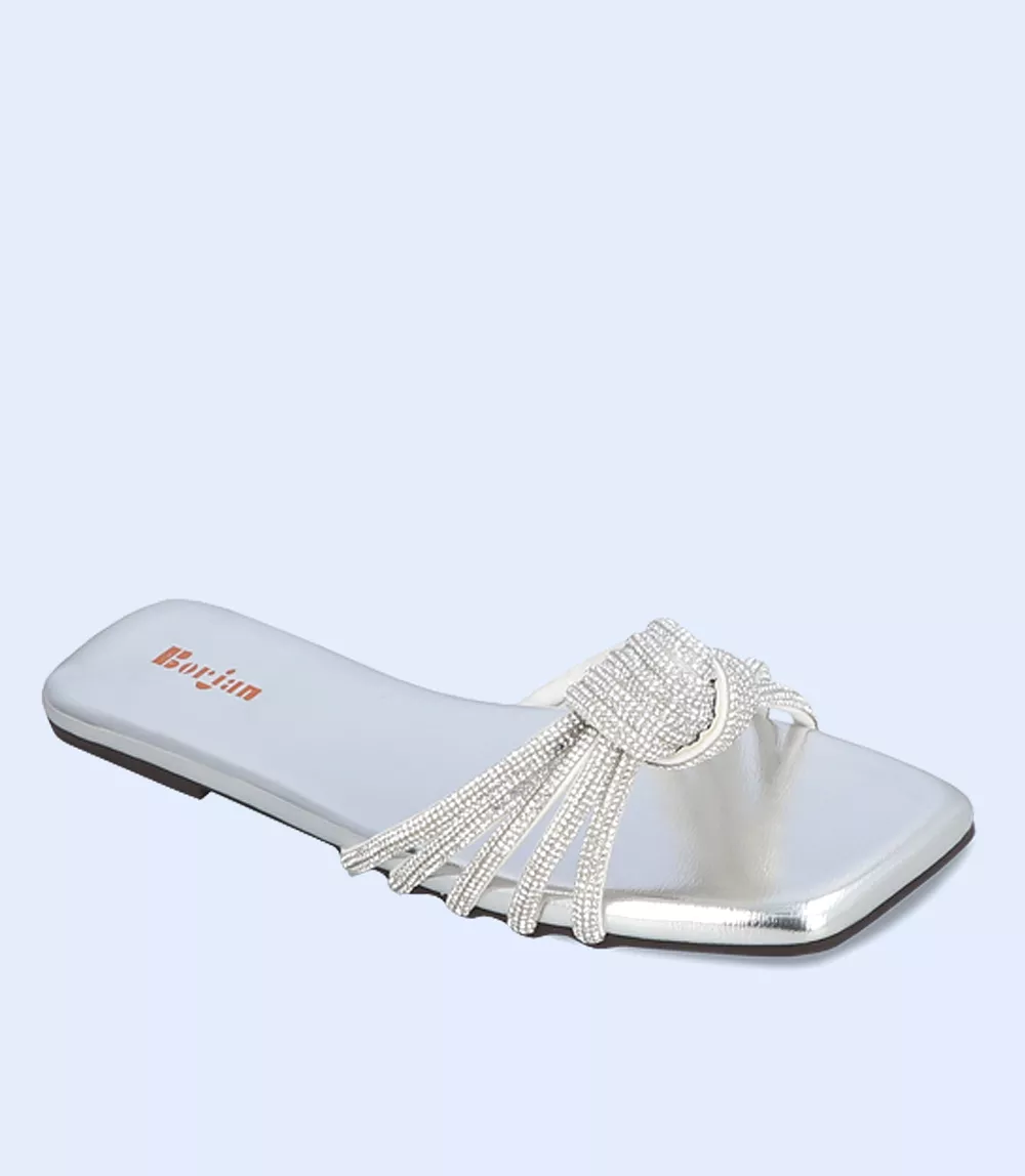 BW8757-SILVER-Women Formal Slipper