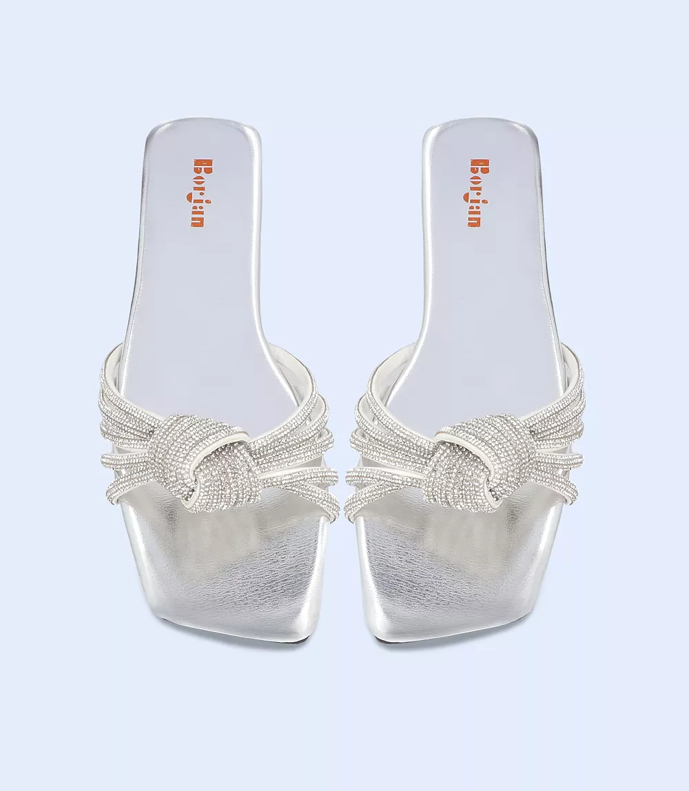 BW8757-SILVER-Women Formal Slipper