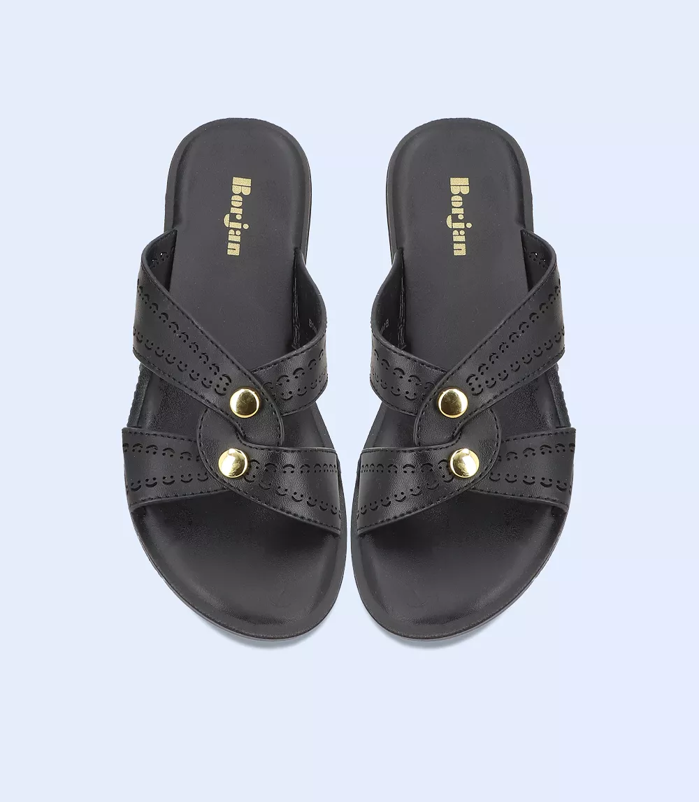 BW9374-BLACK-Women Casual Slippers