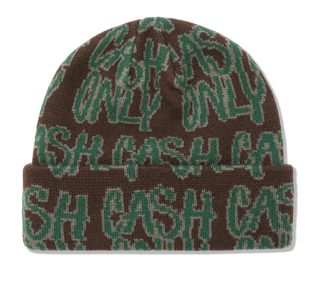 Cash Only Scratch Beanie / Brown