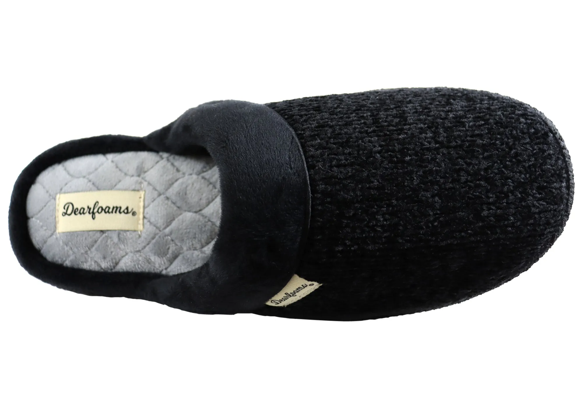 Dearfoams Womens Samantha Chenille Closed Toe Scuff Slippers