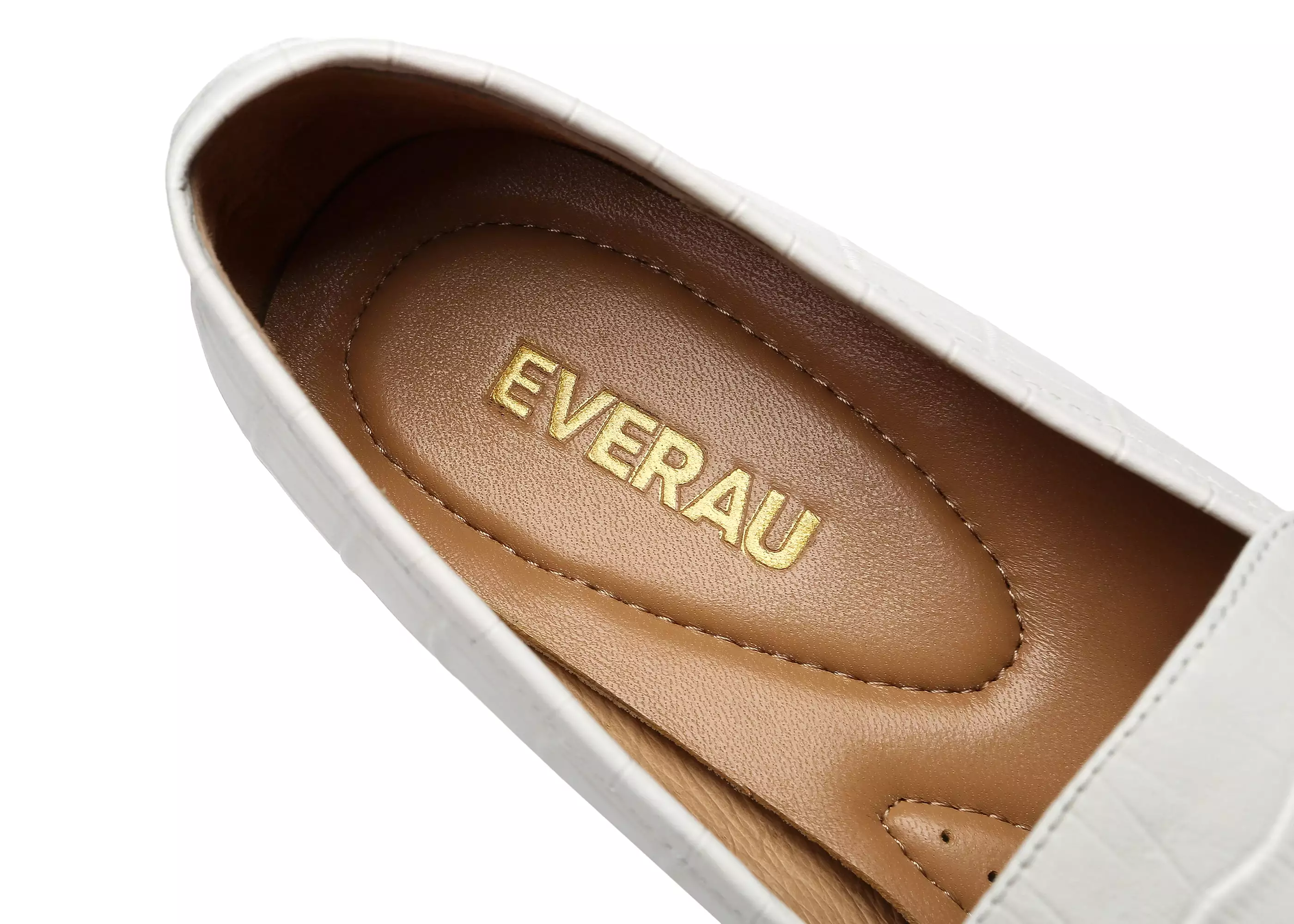 EVERAU Women Leather Low Block Heels Lorna