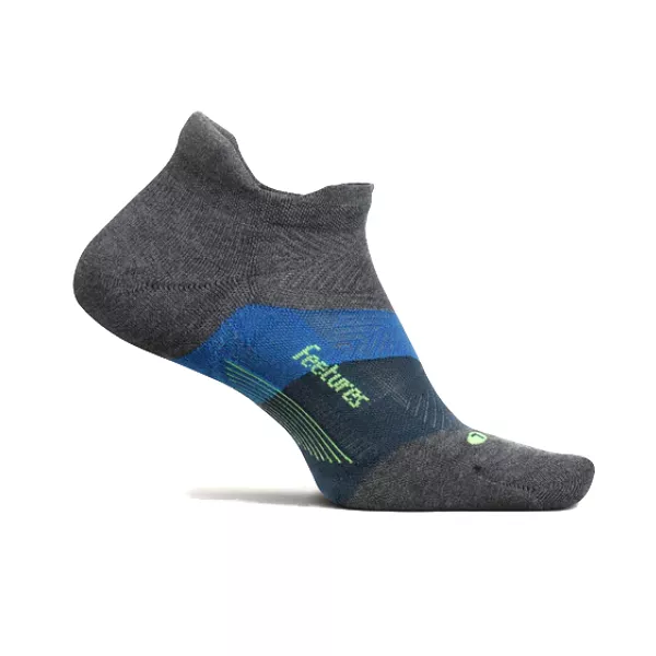 Feetures Elite No Show Tab Max Cushion Gravity Gray