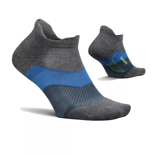 Feetures Elite No Show Tab Max Cushion Gravity Gray