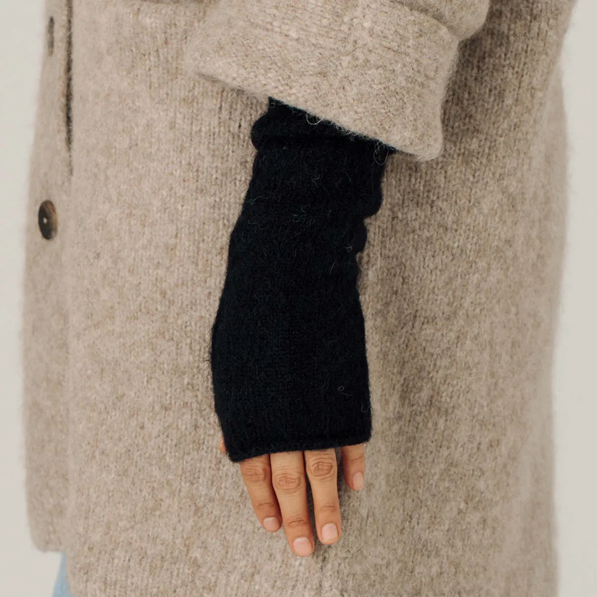 Fingerless Mittens - Classic Black