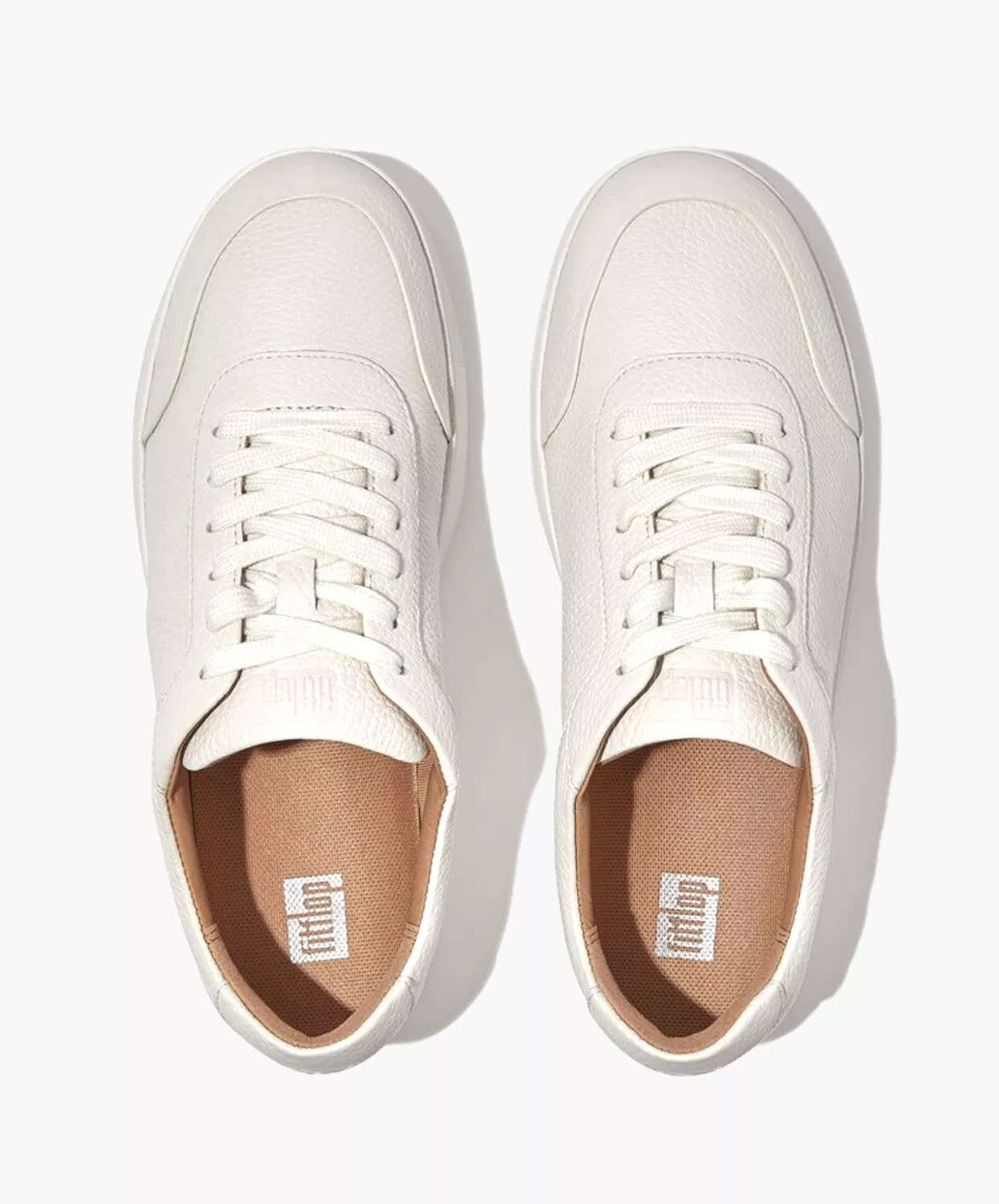 FitFlop Rally Tumbled-Leather Sneakers White