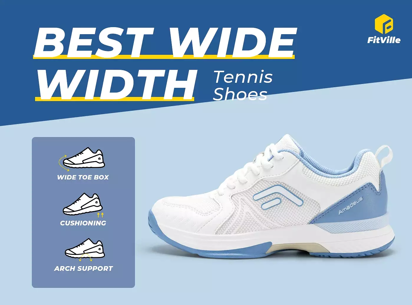 FitVille Women's Amadeus Tennis & Pickleball Court Shoes V6