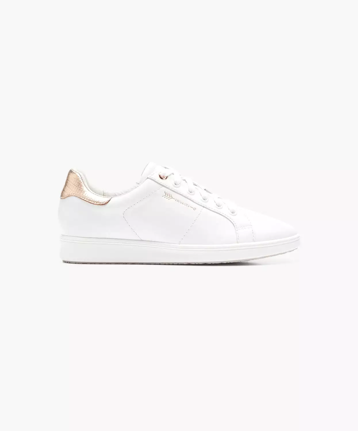 FRANKIE4 Jackie III White/Rose Gold Lizard Sneakers