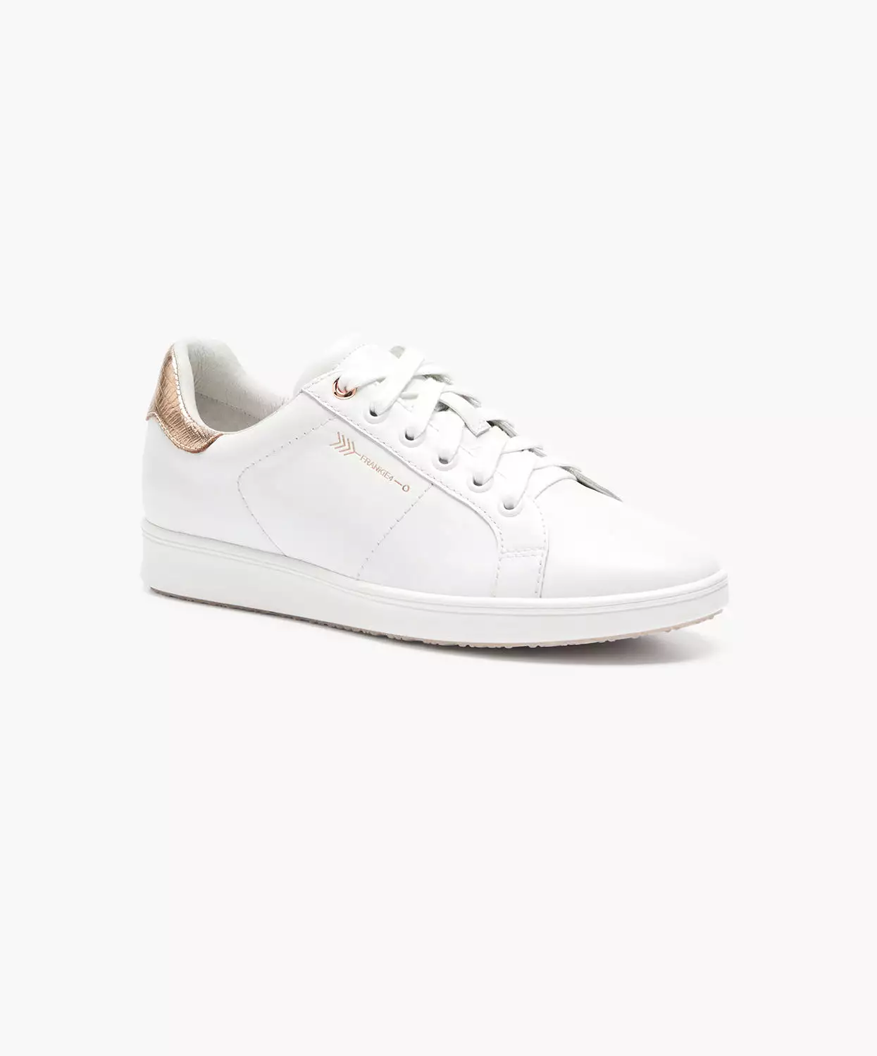 FRANKIE4 Jackie III White/Rose Gold Lizard Sneakers