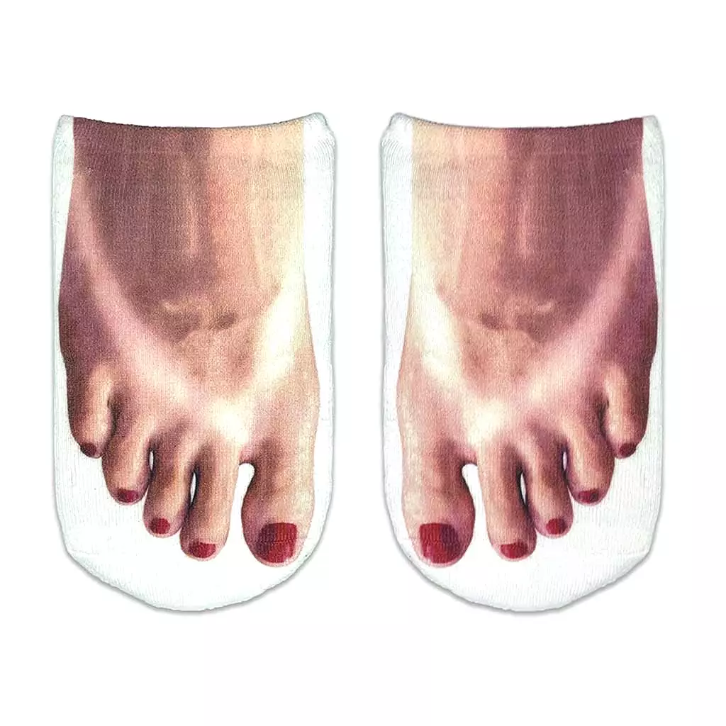 Funny Pedicure Feet Photo on Socks for Women