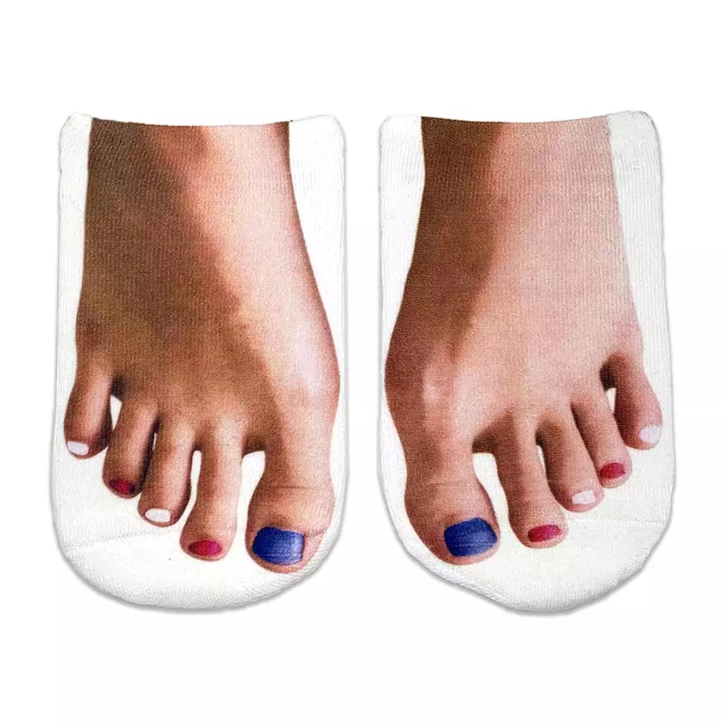 Funny Tan Line Feet Printed on Socks for Women