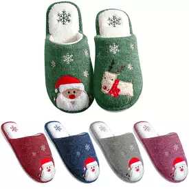 Haute Edition Women's Holiday Christmas Scuff Slide On Slippers