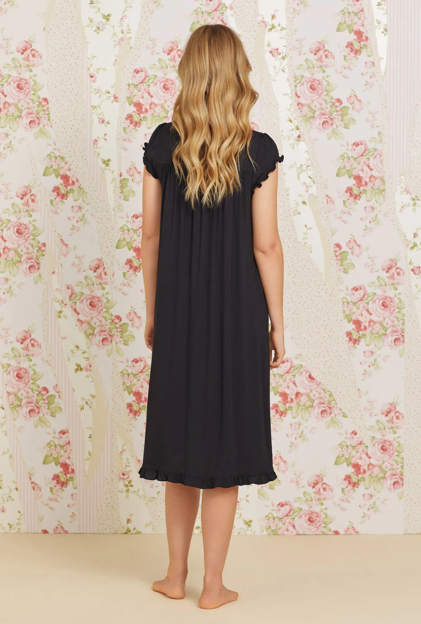 Iconic Black Tencel Waltz Knit Nightgown