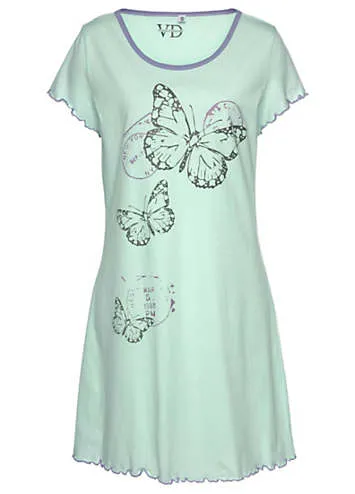 LASCANA Butterfly Print Nightgown | Grattan