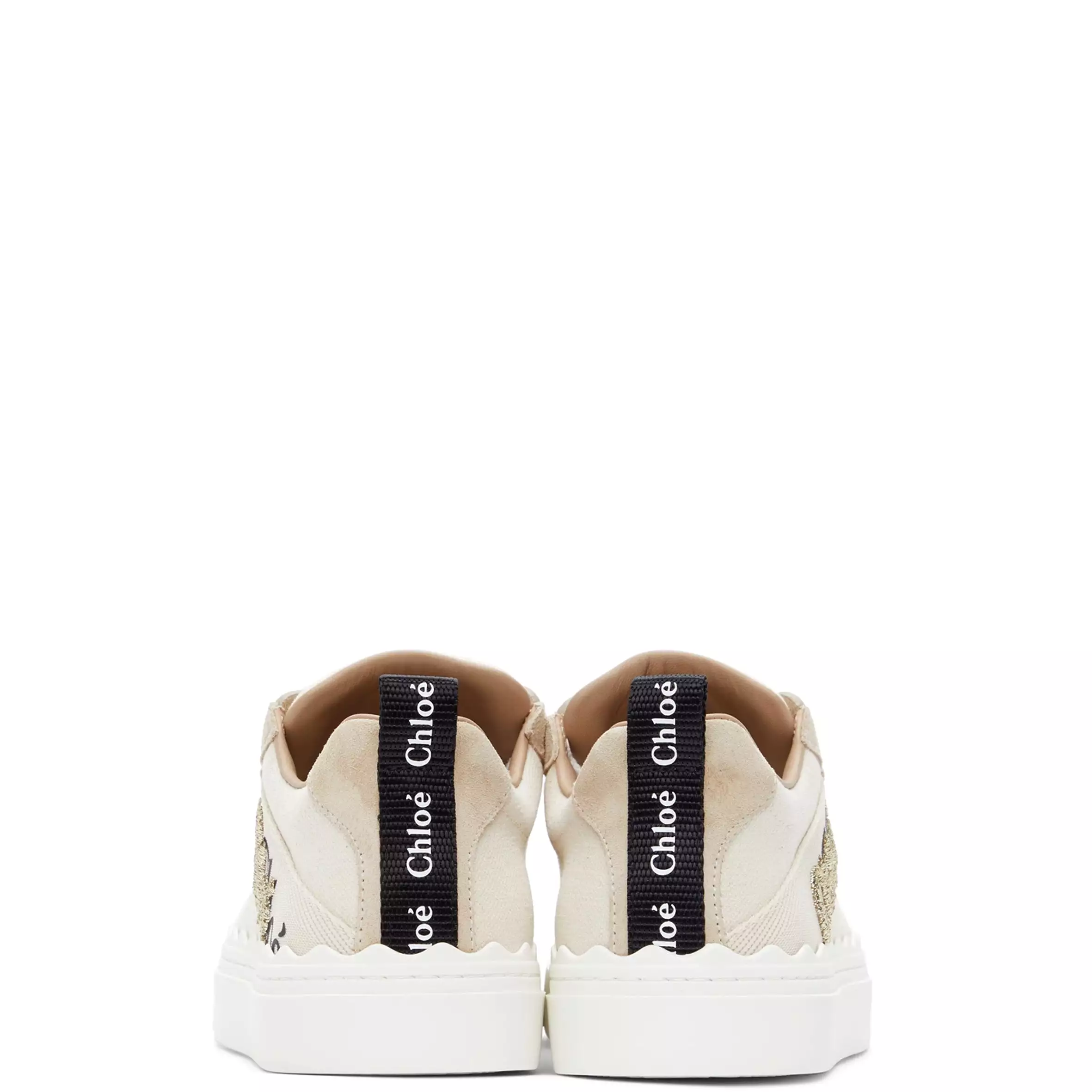 Lauren Embroidered Canvas Sneakers, White