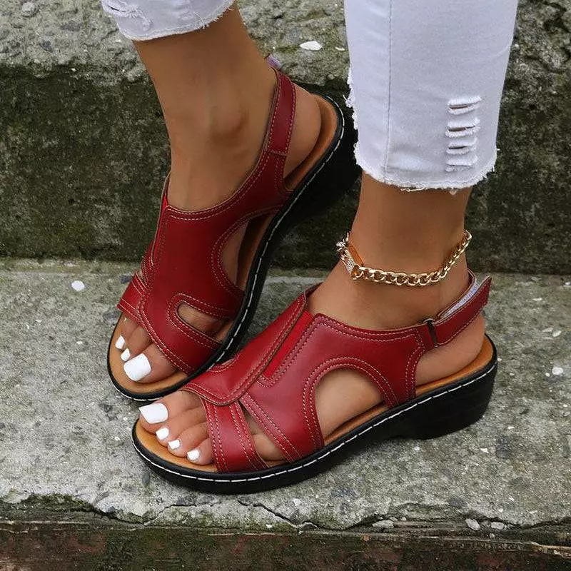 Libiyi Summer Velcro Fish Mouth Casual Women's Sandals