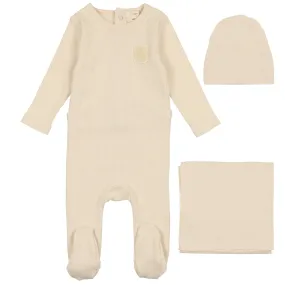 Lil Legs Ecru B Applique Layette Set- Boy