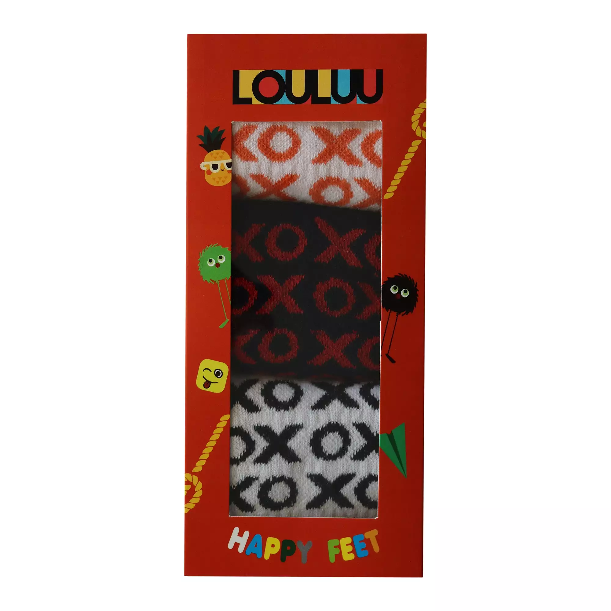 Louluu Women Xox Design Tennis Ankle Socks Box1