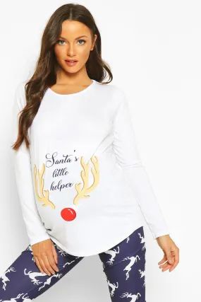 Maternity 'Santa'S Little Helper' Christmas Pajamas