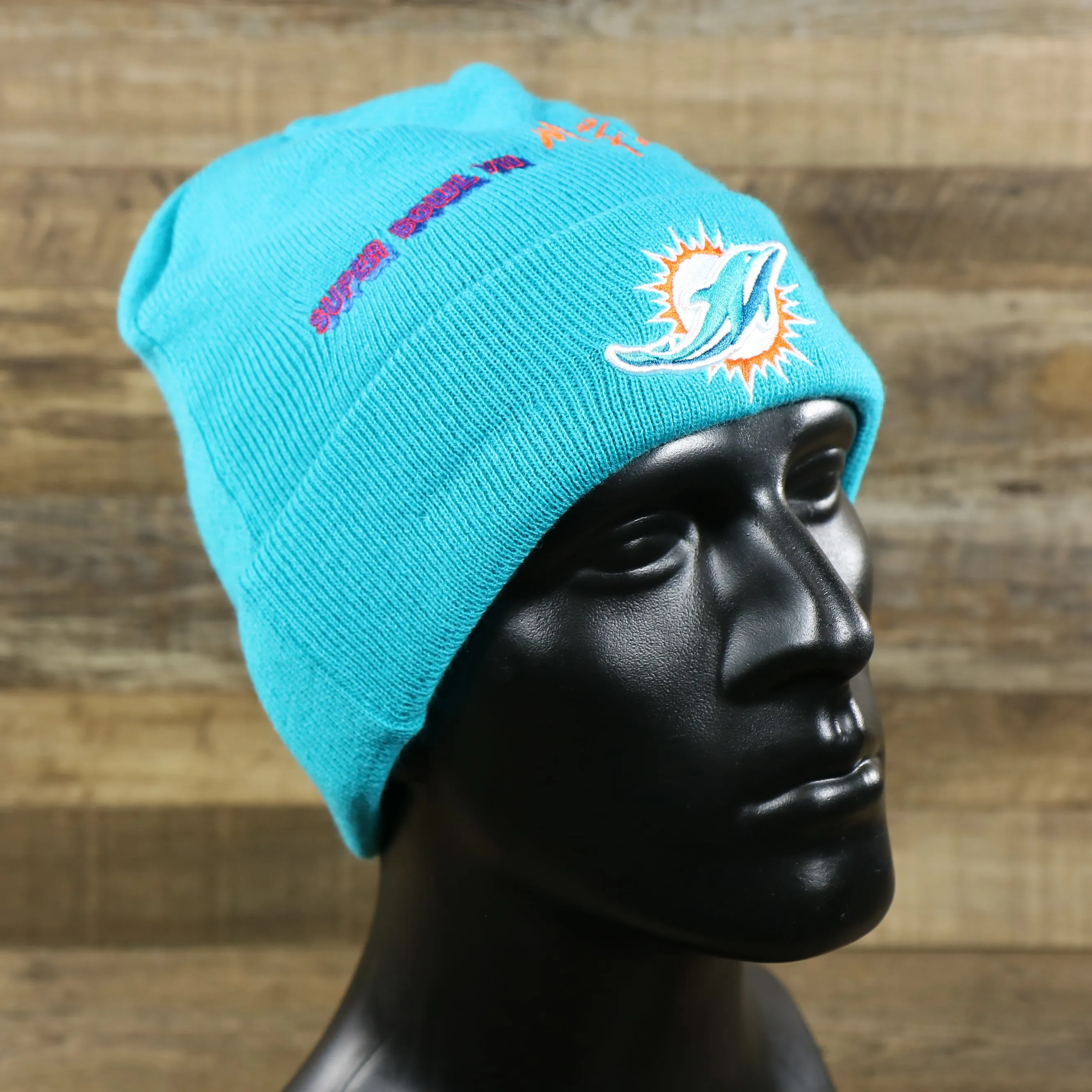 Miami Dolphins City Transit 59Fifty Fitted Matching All Over Side Patch Beanie