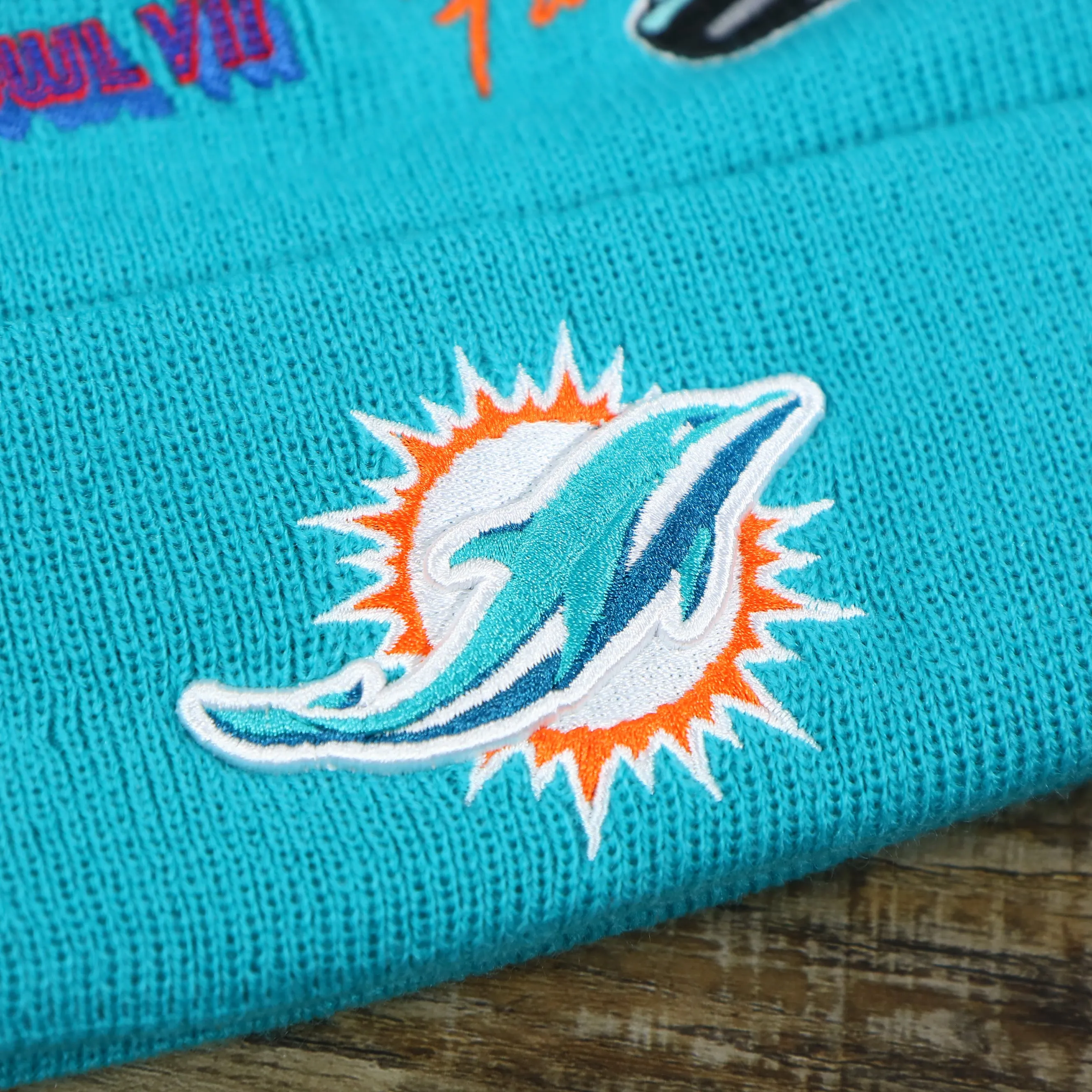 Miami Dolphins City Transit 59Fifty Fitted Matching All Over Side Patch Beanie