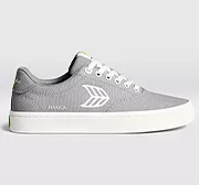 NAIOCA Canvas Light Grey Canvas Off-White Logo Sneaker Women