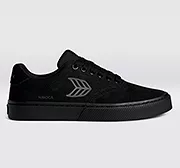 NAIOCA PRO All Black Suede and Canvas Ash Grey Logo Sneaker Women