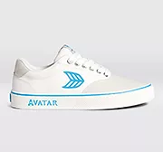 NAIOCA PRO AVATAR Vintage White Suede Off-White Canvas Blue Logo Sneaker Women