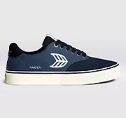 NAIOCA PRO Navy Suede Shadow Blue Canvas Ivory Logo Sneaker Women