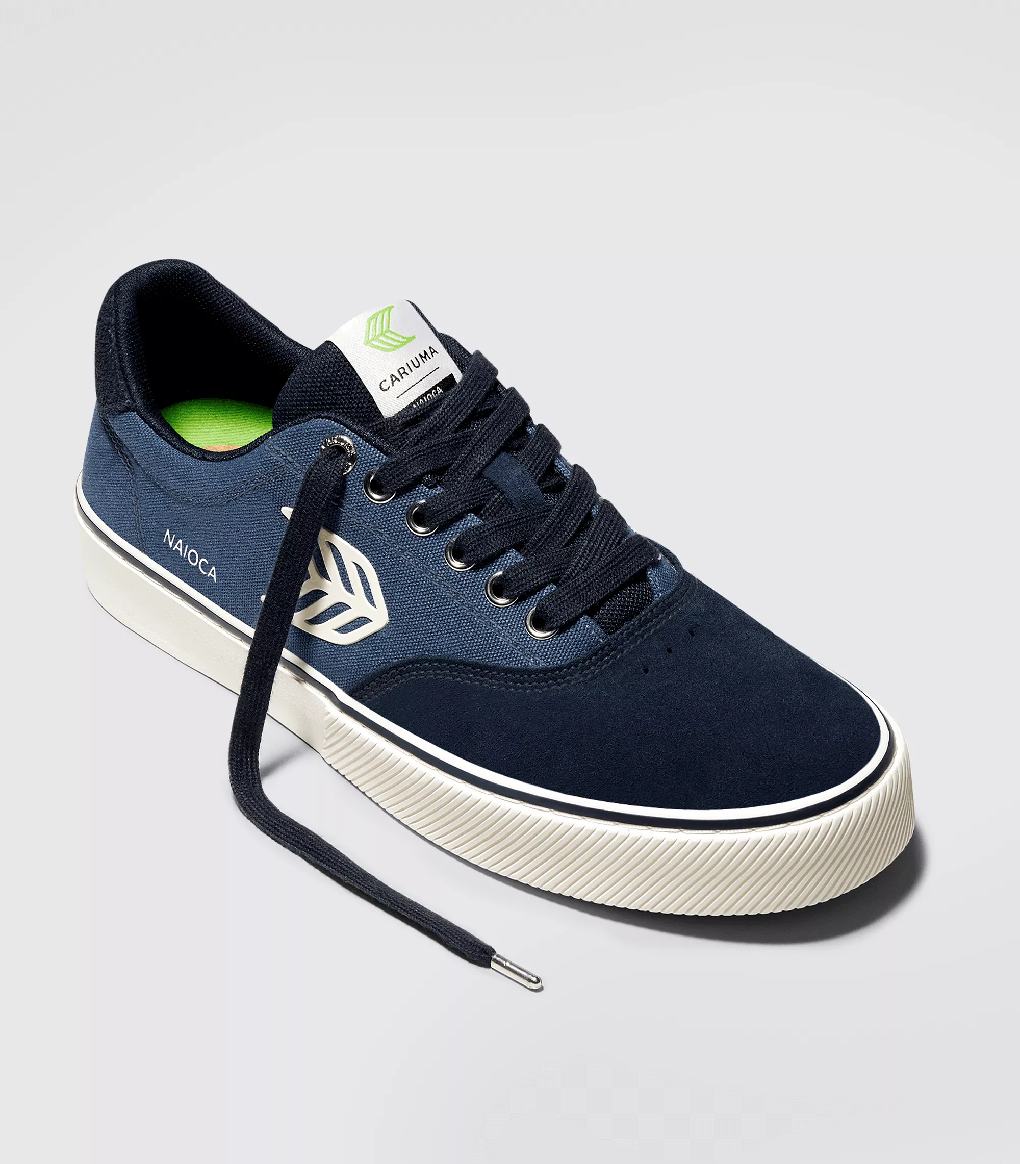 NAIOCA PRO Navy Suede Shadow Blue Canvas Ivory Logo Sneaker Women