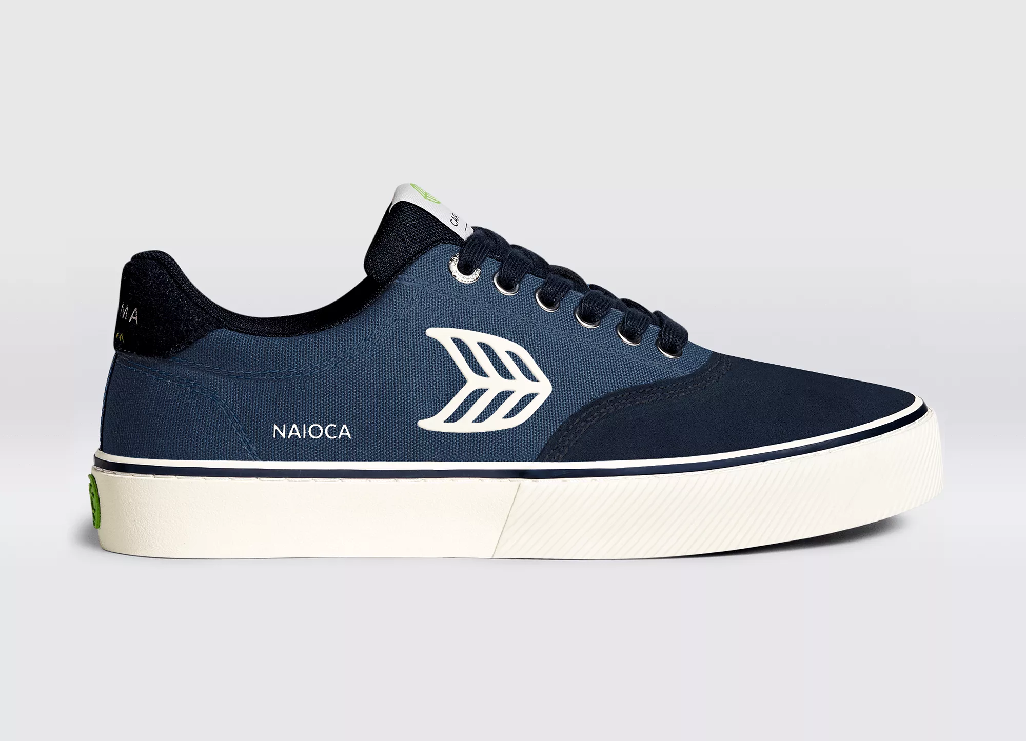 NAIOCA PRO Navy Suede Shadow Blue Canvas Ivory Logo Sneaker Women