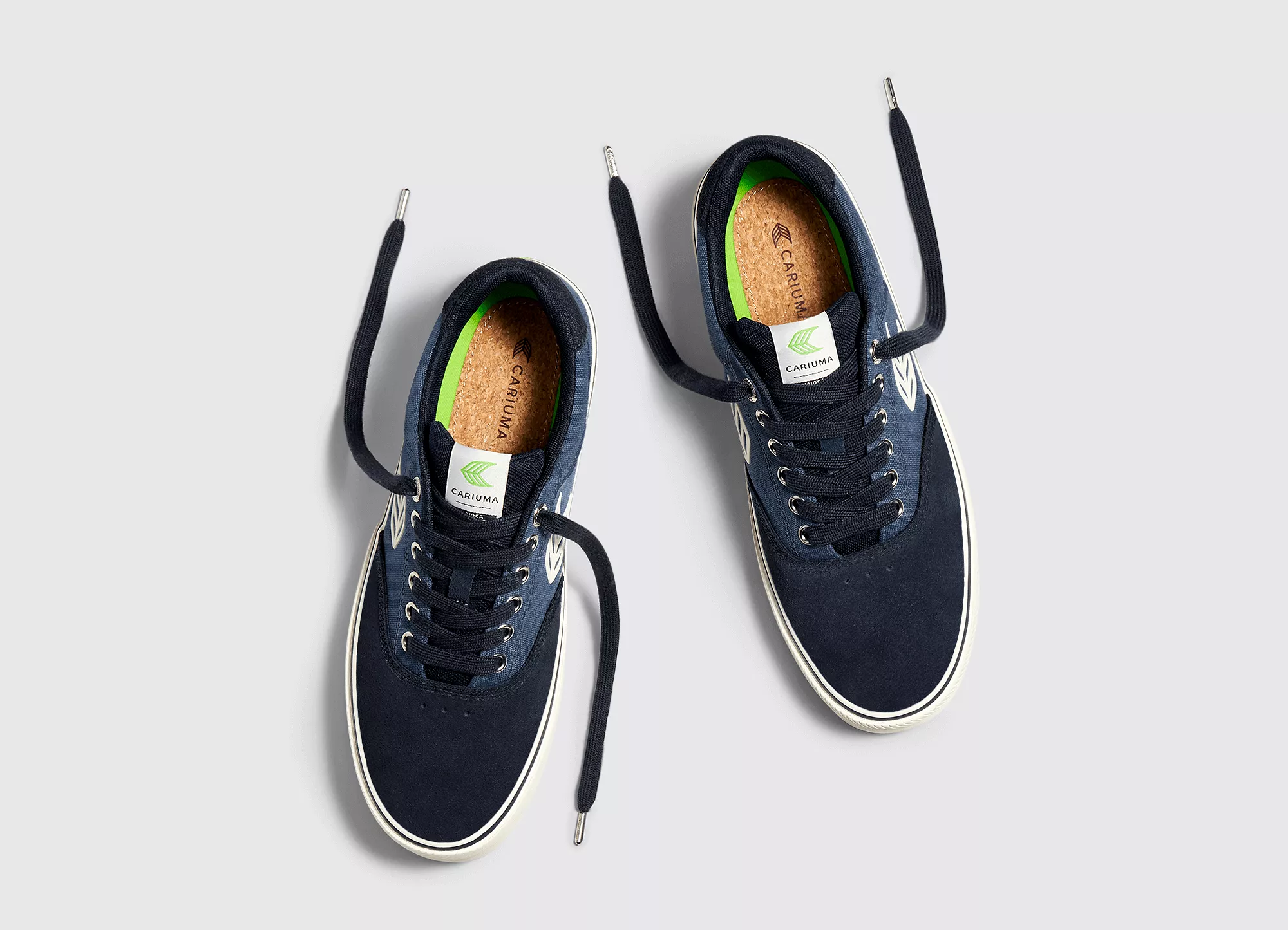 NAIOCA PRO Navy Suede Shadow Blue Canvas Ivory Logo Sneaker Women