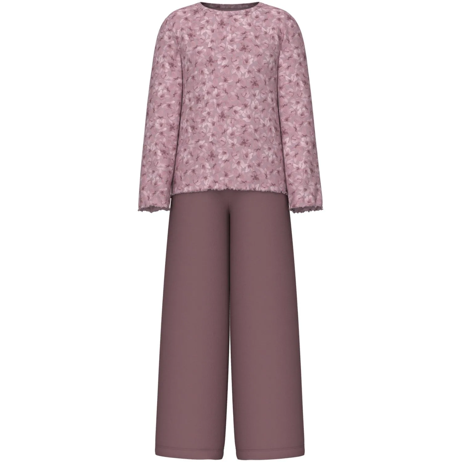 Name It Mauve Shadows Pajamas Mauve Flower Loose Rib Noos